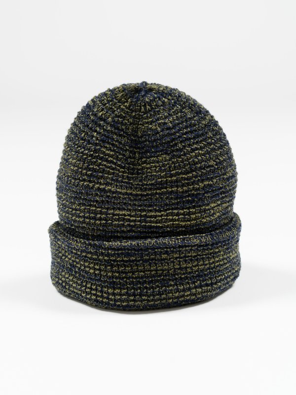 Paa Waffle Beanie - Navy Olive Melange Paa Waffle Beanie - Navy Olive Melange
