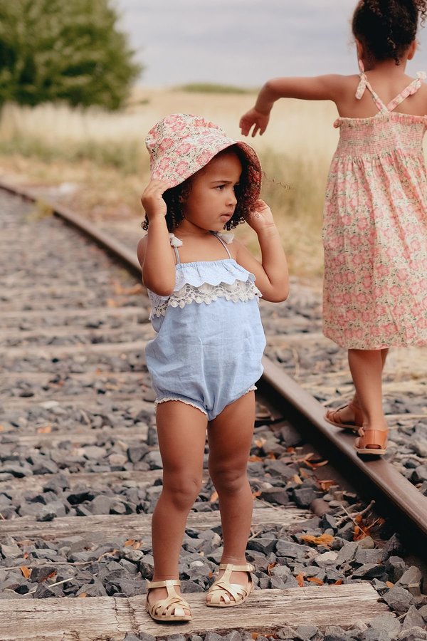 kids Louise Misha Maluna Romper - Chambray kids Louise Misha Maluna Romper - Chambray
