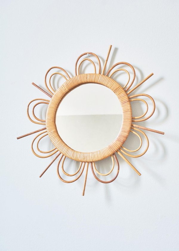 Vintage Decorative Bamboo Mirror Vintage Decorative Bamboo Mirror