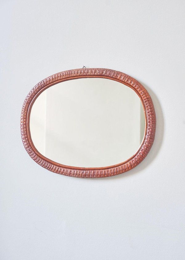 Vintage Oval Rattan Mirror Vintage Oval Rattan Mirror