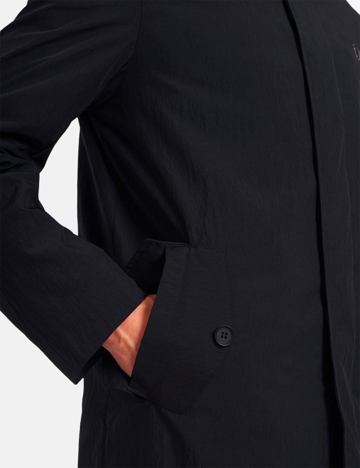 Fred Perry Button Through Mac - Black | Garmentory