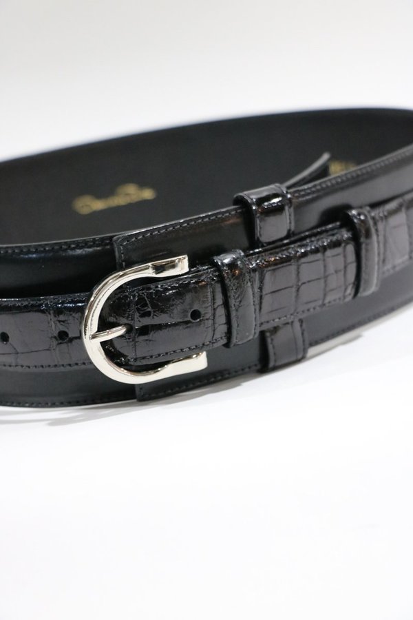 Oscar de la Renta Alligator Trim Waist Belt Oscar de la Renta Alligator Trim Waist Belt
