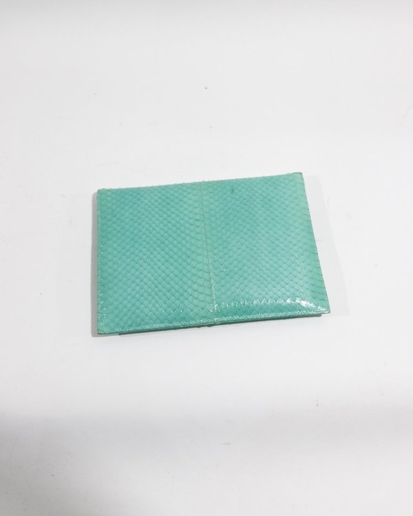 [pre-loved] Oscar de la Renta Embossed Envelope Clutch - Turquoise