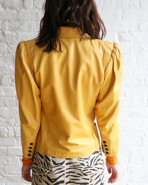 Vintage Leather Jacket - Yellow Vintage Leather Jacket - Yellow