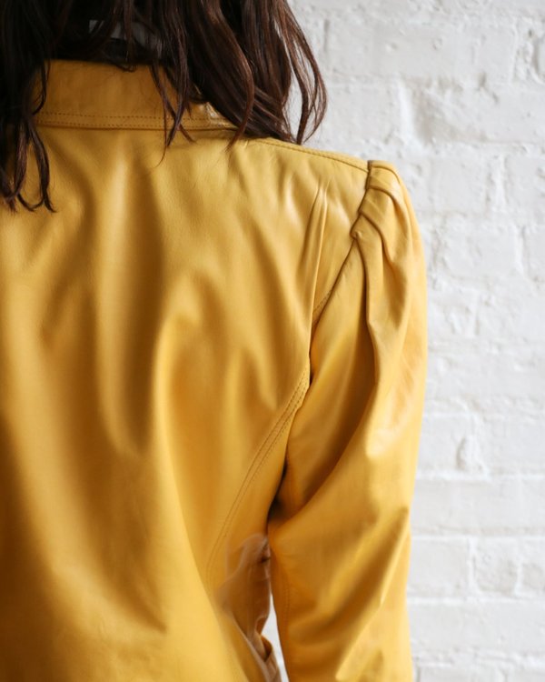 Vintage Leather Jacket - Yellow Vintage Leather Jacket - Yellow