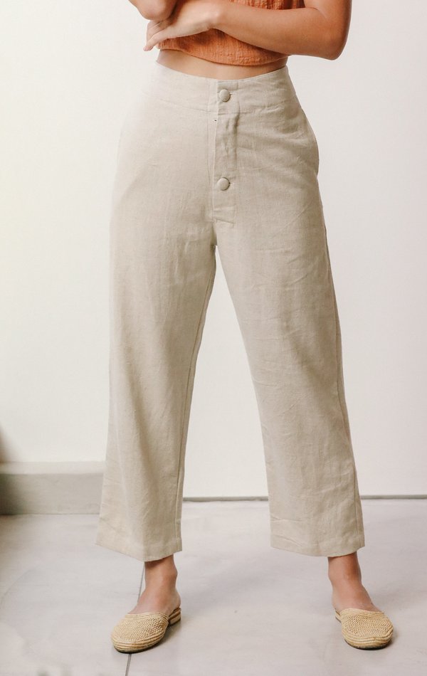 at Dawn. Two Button Trousers - Natural at Dawn. Two Button Trousers - Natural