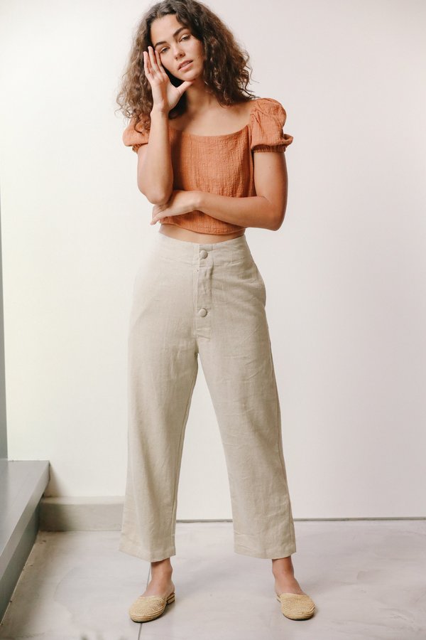 at Dawn. Two Button Trousers - Natural at Dawn. Two Button Trousers - Natural