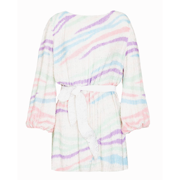 retrofete rainbow sequin dress Retrofete Rainbow Dress Retrofete Gabrielle Robe Sequin Dress Size Small S Unicorn Stripe