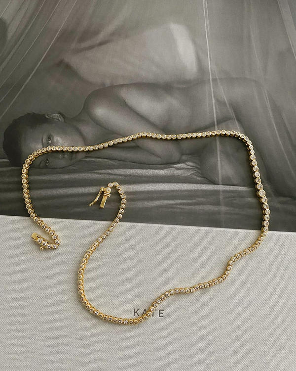 Ballier Bezel Tennis Necklace - Gold Ballier Bezel Tennis Necklace - Gold