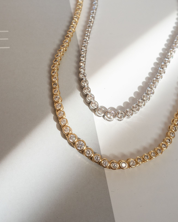 Ballier Bezel Tennis Necklace - Gold Ballier Bezel Tennis Necklace - Gold