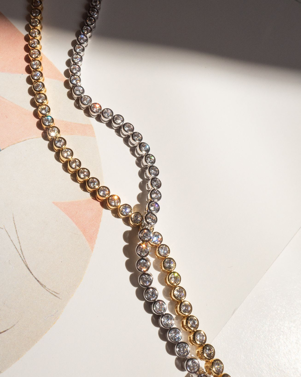 Ballier Bezel Tennis Necklace - Silver Ballier Bezel Tennis Necklace - Silver