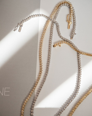 Ballier Bezel Tennis Necklace - Silver Ballier Bezel Tennis Necklace - Silver