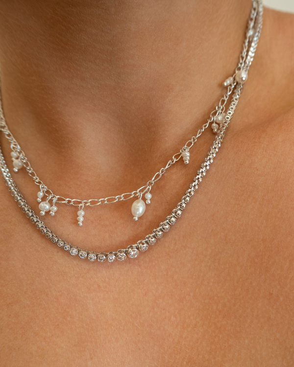 Pearl Drop Charm Necklace - Gold Pearl Drop Charm Necklace - Gold