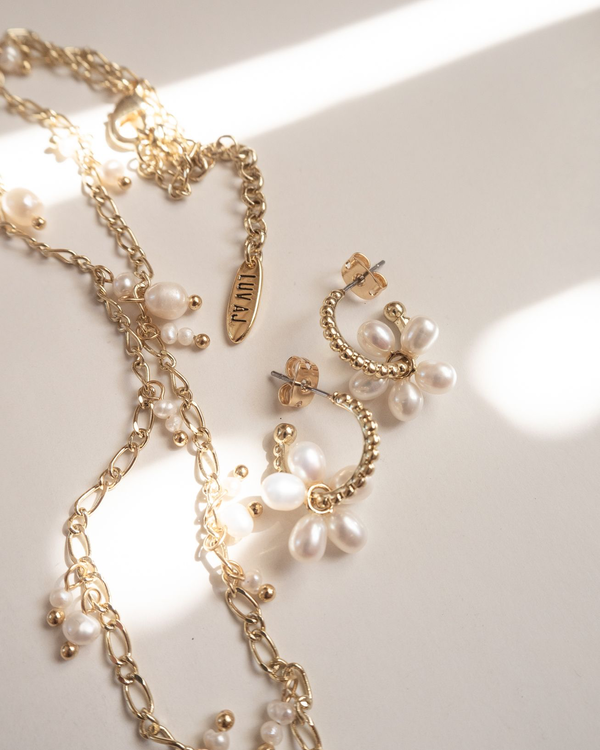 Pearl Drop Charm Necklace - Gold Pearl Drop Charm Necklace - Gold