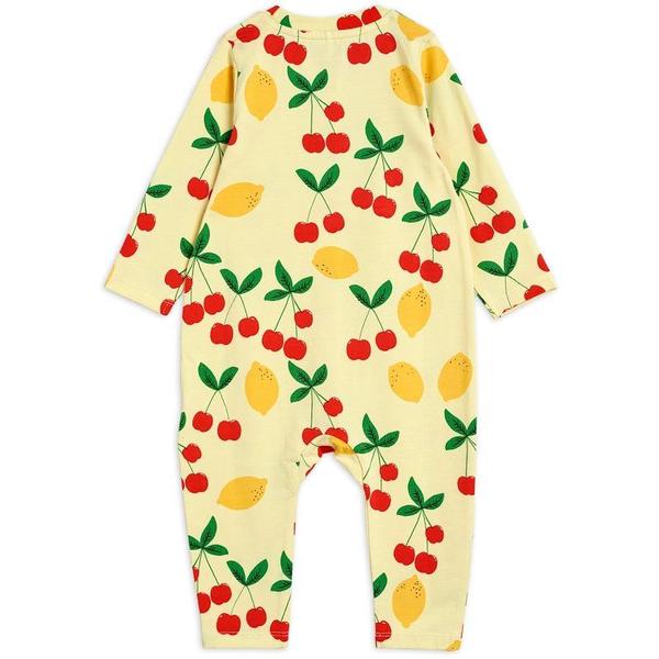 kids mini rodini cherry lemonade allover jumpsuit - yellow kids mini rodini cherry lemonade allover jumpsuit - yellow