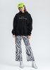 Ann Andelman Leopard Rhinestone Logo Hoodie - Black  - Thumbnail 1