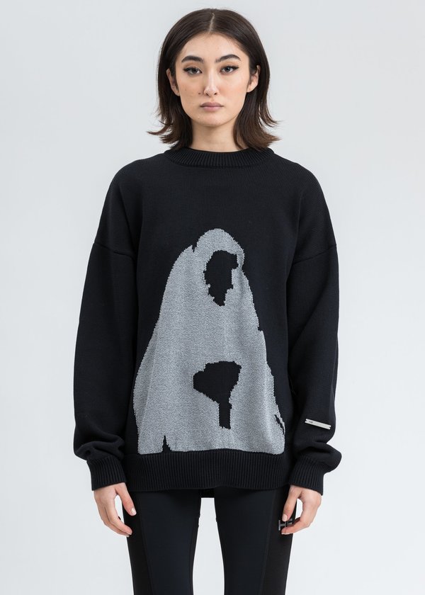 Heliot Emil Oversized Knit Crewneck sweater - Black Heliot Emil Oversized Knit Crewneck sweater - Black