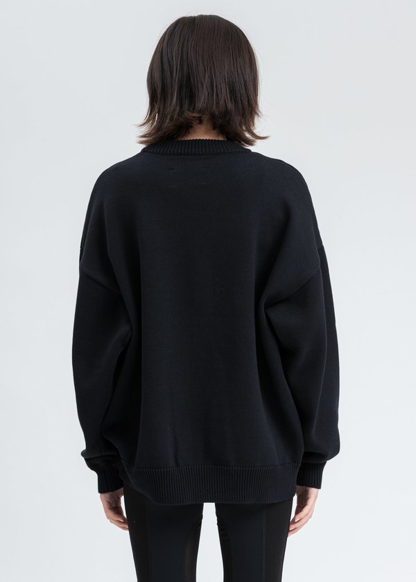 Heliot Emil Oversized Knit Crewneck sweater - Black Heliot Emil Oversized Knit Crewneck sweater - Black