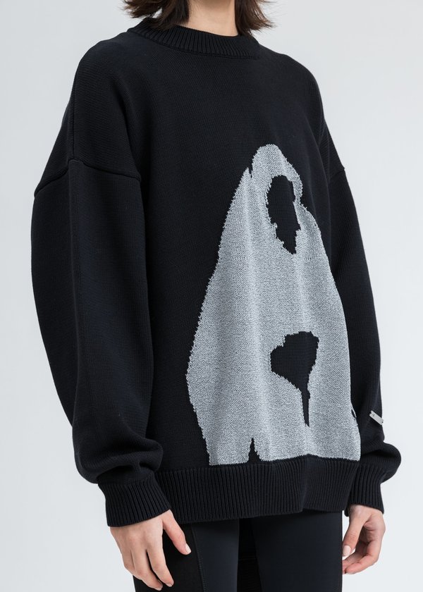 Heliot Emil Oversized Knit Crewneck sweater - Black Heliot Emil Oversized Knit Crewneck sweater - Black