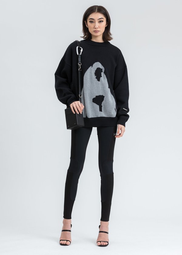 Heliot Emil Oversized Knit Crewneck sweater - Black Heliot Emil Oversized Knit Crewneck sweater - Black