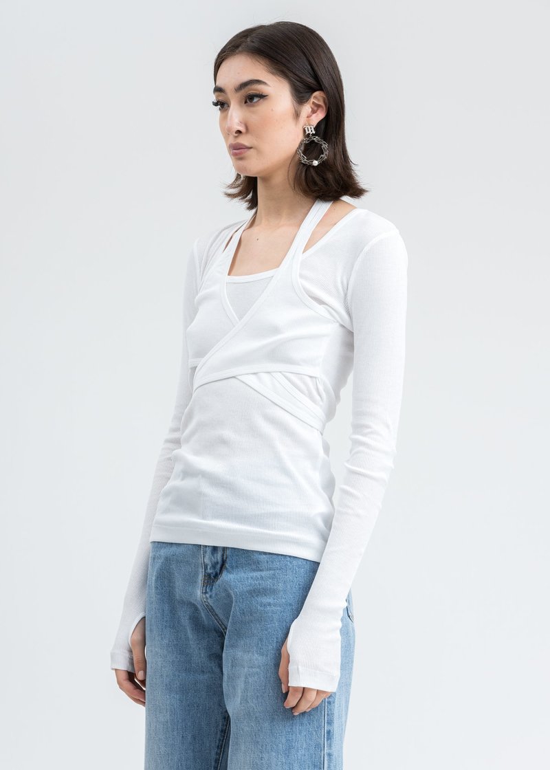 Helmut Lang Wrap Long Sleeve - White | Garmentory