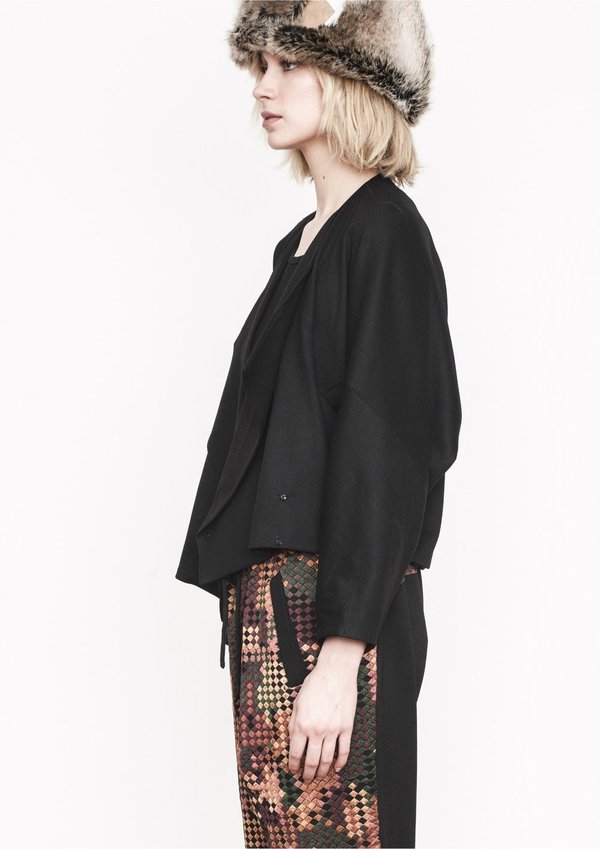 CARDIGAN - SHORT BLACK PLAIN CARDIGAN - SHORT BLACK PLAIN