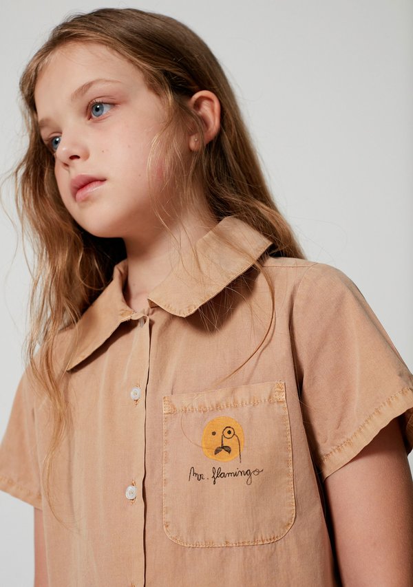 kids Weekend House Kids Flamingo Shirt - Camel kids Weekend House Kids Flamingo Shirt - Camel