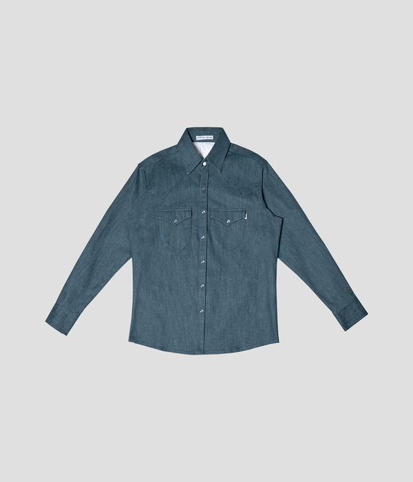 Unisex Carter Young Western Denim Shirt - Jade Blue Unisex Carter Young Western Denim Shirt - Jade Blue