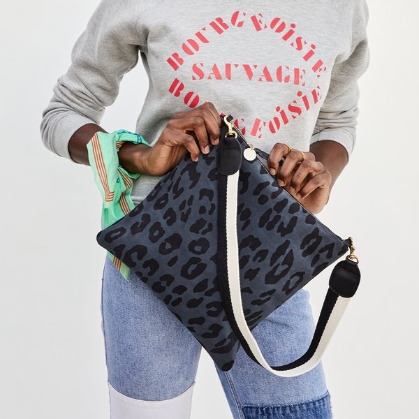 Clare V. Foldover Clutch - Marine Pablo Cat Suede Clare V. Foldover Clutch - Marine Pablo Cat Suede