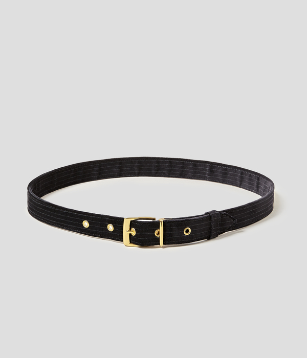 Unisex Carter Young Smoking Belt - Black Mono Stripe Unisex Carter Young Smoking Belt - Black Mono Stripe