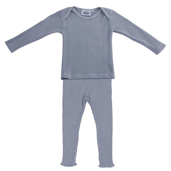 kids Moumout Paris Baby Honeycomb Two Piece Set - Stone Blue kids Moumout Paris Baby Honeycomb Two Piece Set - Stone Blue