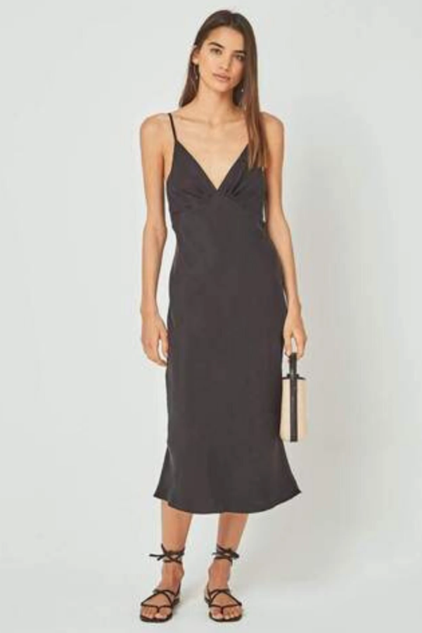 Auguste Keepsake Midi Dress - Charcoal | Garmentory
