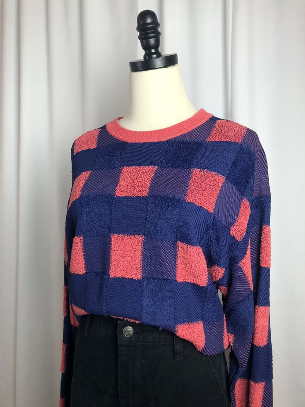 Pre-Loved Rag & Bone Checkered Sweater - Pink/Blue Pre-Loved Rag & Bone Checkered Sweater - Pink/Blue