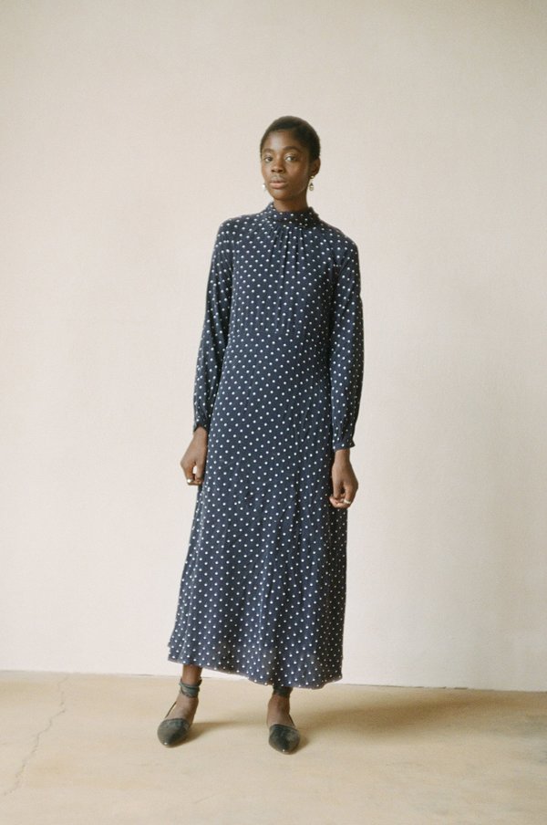 Maria Stanley JORDAN DRESS - dotted navy Maria Stanley JORDAN DRESS - dotted navy