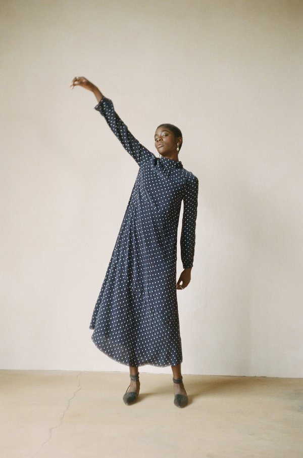 Maria Stanley JORDAN DRESS - dotted navy Maria Stanley JORDAN DRESS - dotted navy