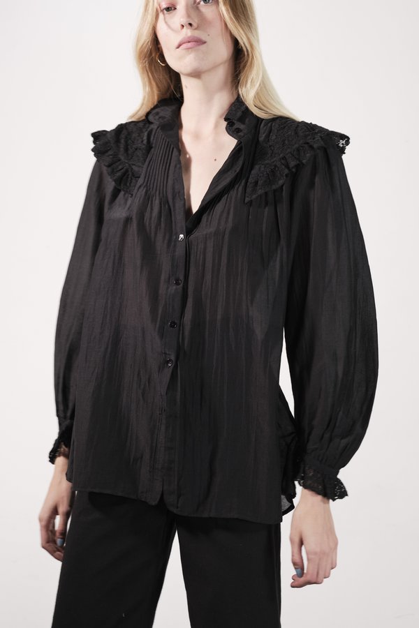 Maria Stanley MAYA BLOUSE - noir Maria Stanley MAYA BLOUSE - noir