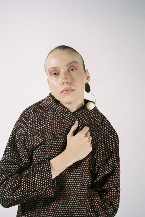Maria Stanley VERDE COAT - check Maria Stanley VERDE COAT - check