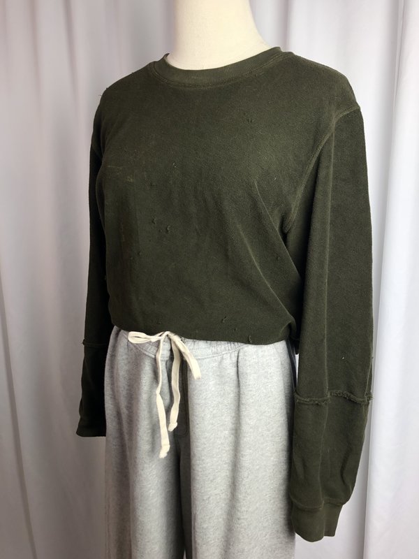 [Pre-loved} Raquel Allegra Washed Crewneck - Olive [Pre-loved} Raquel Allegra Washed Crewneck - Olive