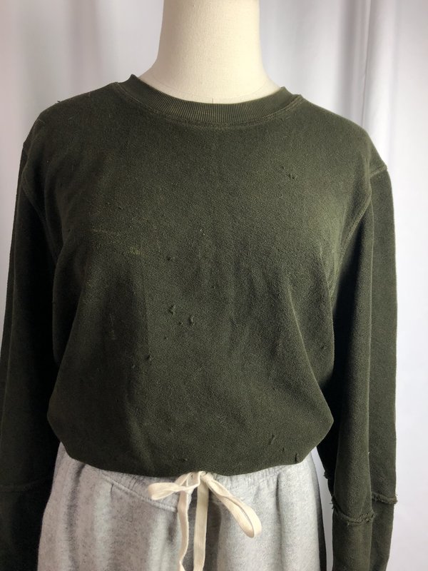 [Pre-loved} Raquel Allegra Washed Crewneck - Olive [Pre-loved} Raquel Allegra Washed Crewneck - Olive