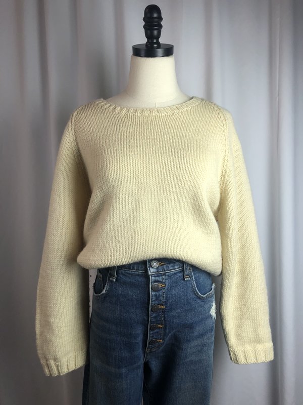 Vintage Wool Crew Neck Sweater - Cream Vintage Wool Crew Neck Sweater - Cream