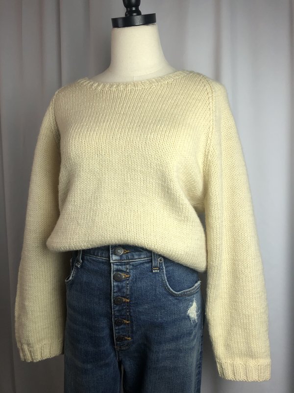 Vintage Wool Crew Neck Sweater - Cream Vintage Wool Crew Neck Sweater - Cream