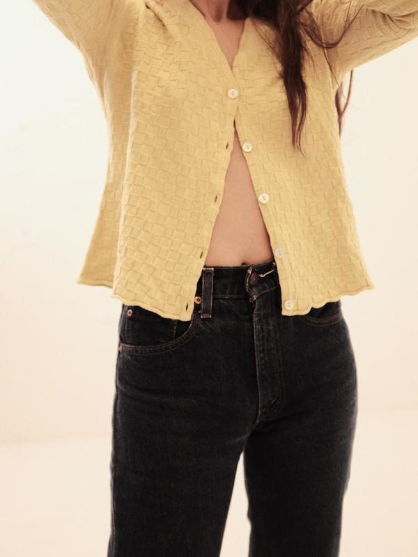Ajaie Alaie L/S Agape Saquito Cardigan - Checkered Q'olle Ajaie Alaie L/S Agape Saquito Cardigan - Checkered Q'olle