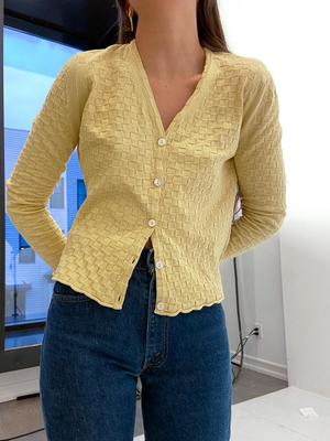Ajaie Alaie L/S Agape Saquito Cardigan - Checkered Q'olle Ajaie Alaie L/S Agape Saquito Cardigan - Checkered Q'olle