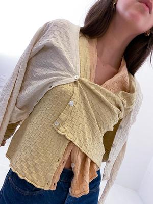 Ajaie Alaie L/S Agape Saquito Cardigan - Checkered Q'olle Ajaie Alaie L/S Agape Saquito Cardigan - Checkered Q'olle