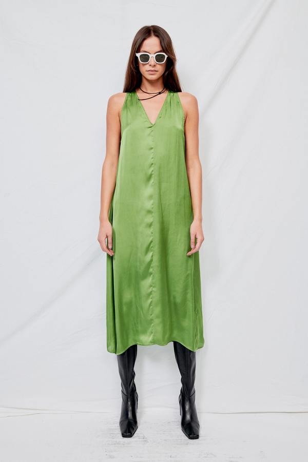 Assembly Satin Tent Dress - Green | Garmentory