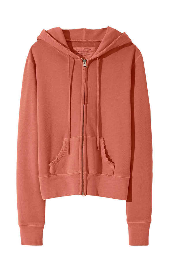 Nili Lotan Callie Zip Up Hoodie - Earth Rose | Garmentory