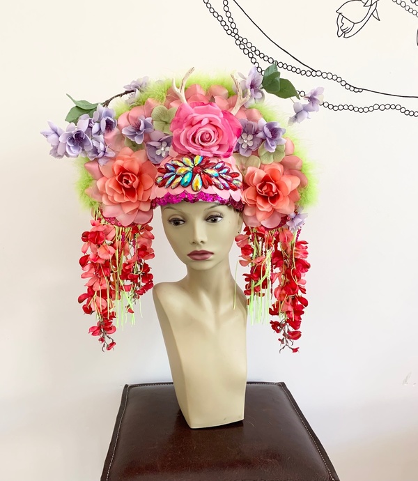 Kate McNee Headdress - Pink Floral Kate McNee Headdress - Pink Floral