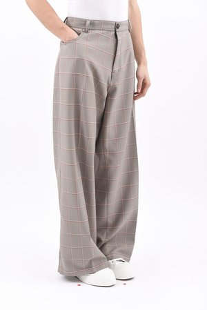 Marni Windowpane Check Wide Leg Trouser 