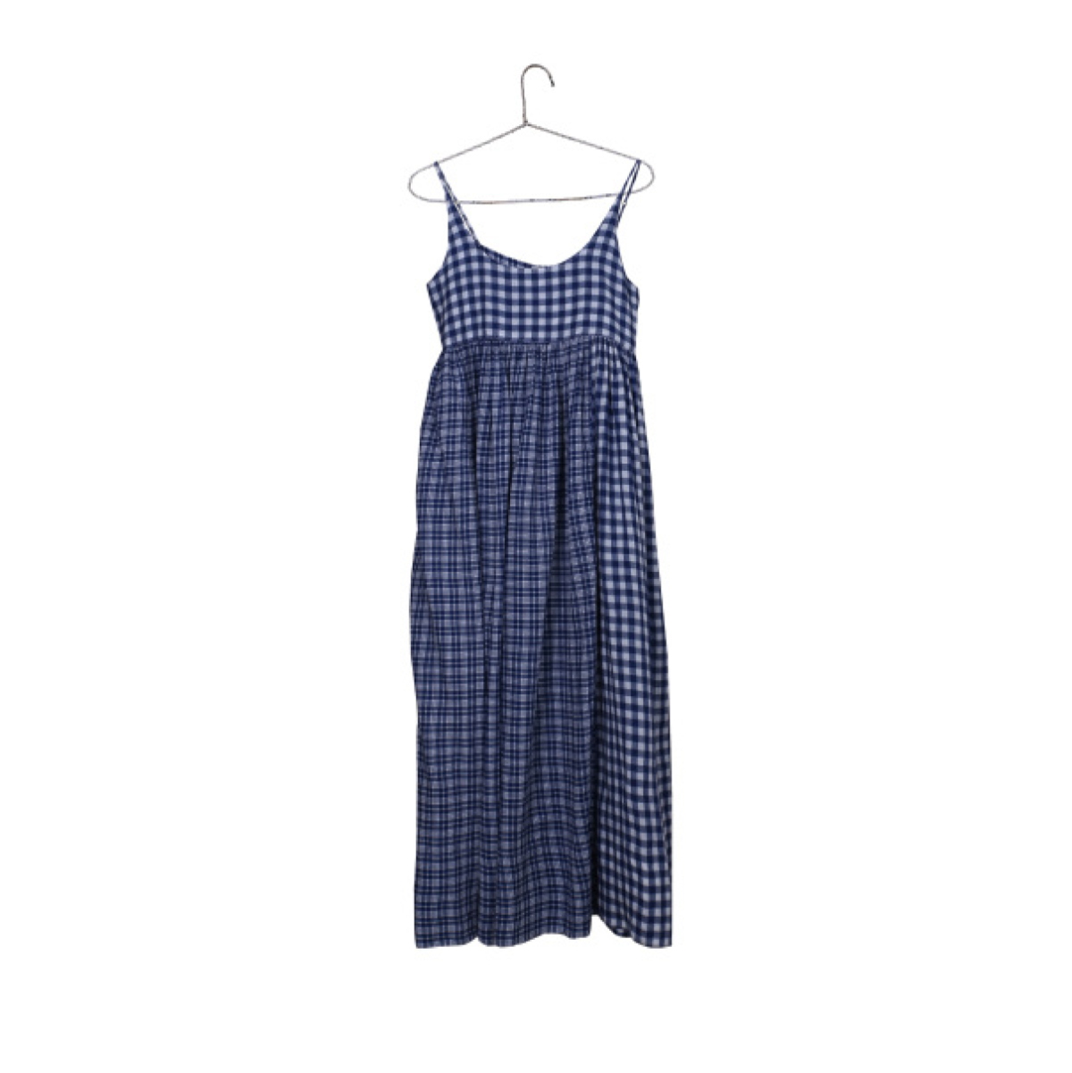 blue checkered maxi dress Solo Date Checkered Maxi Dress main image 1