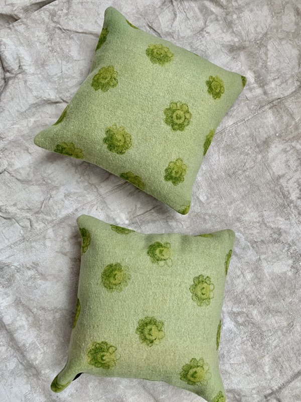 Cuttalossa & Co. Flower Hand Painted Pillow - Green Cuttalossa & Co. Flower Hand Painted Pillow - Green